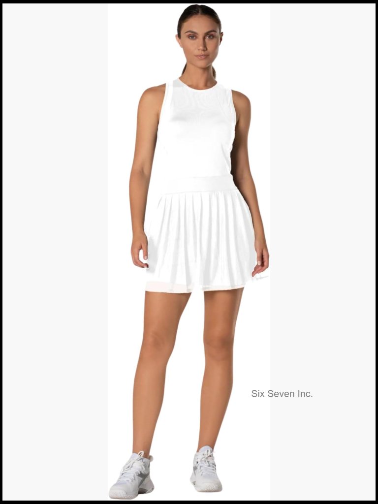 Performance Mesh Tennis Dress With Pleats And Racerback